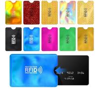 YAOYYG Lot de 10 Porte-Cartes RFID Colorés, Pochettes de Protection RFID pour Cartes de Crédit Protection, Prévention du Vol D'identité pour Femmes et Hommes (5 Couleurs)