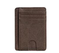 YAOYYG Portefeuille Homme Mince Porte, Portefeuille en Cuir PU, Porte Carte Bancaire, Porte Carte,Portefeuille Homme en Élégant et Minimaliste PU en Cuir (Marron)