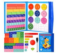 YAOZUP Fraction Game, Jeu Magnétique de Fractions, Jeu de Fractions Magnétiques, Puzzle Éducatif de Fraction Magnétique, Jouet Mathématiques Montessori, à Partir de 7 Ans