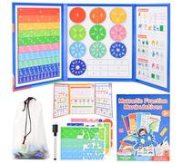YAOZUP Fractions Magnétiques - Jeu Magnétique de Fractions avec Cercles & Bandes, Matériel Pédagogique Montessori pour Enfants, Apprendre les Fractions pour l'École Primaire (Dragon)