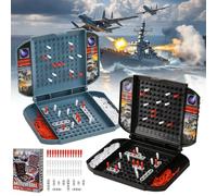 YAOZUP Jeu de Bataille Navale Classique | Jeu de Société Stratégique en Format Mini | Version Portable avec Pions | Idée Cadeau pour Enfants à partir de 4 Ans