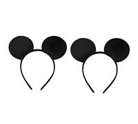 Yapartifa Lot de 2 bandeaux avec oreilles de Mickey Mouse - Accessoires fantaisie pour fête d'anniversaire, fête d'anniversaire - Accessoires de cosplay pour adultes/enfants/femmes/filles (noir)