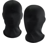 Yapartifa Masque intégral à capuche en élasthanne, noir, accessoire de costume d'Halloween unisexe