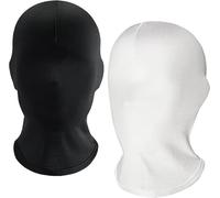 Yapartifa Masque intégral à capuche en élasthanne, noir, accessoire de costume d'Halloween unisexe (noir et blanc)
