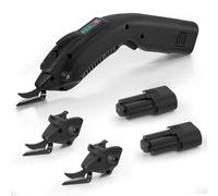 Yapasopu Ciseaux Électriques 2pcs 2500mAh batterie rechargeable Universels ciseaux electrique tissu couture 6,000RPM avec 2 Lames Tranchantes Pour Couper Carton Cuir Tapis Tapis en Plastique..