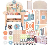 Yapasopu Établi en Bois pour Enfants, Outils de Jeu Banc à Outils en Bois Multifonction Maintenance des simulations Tableau d'outils de démontage des vis et écrous pour Les 3 Ans et Plus
