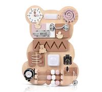 Yapasopu Montessori Planche d'Activités en Bois Table d'Activités Éducative pour Apprendre la Motricité Jouets Éducatifs Busy Board (Rose)