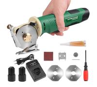 Yapasopu Portable Cutter Rotatif électrique 2000RPM 2000mAh ciseaux electrique épaisseur de coupe maximale 25mm pour couper le tissu/tapis/cuir/caoutchouc/carton (2 batterie）