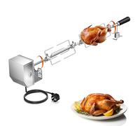 Yapasopu Universel Rôtissoire pour Barbecue Kit 3X brochettes Aiguilles et Moteur en Acier Inoxydable Lunghezza regolabile 56-134cm 3RPM Barbecue Rôtisserie Set kit de rôtisserie tournebroche