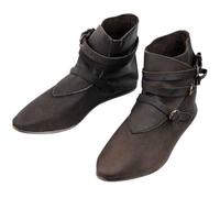 YAPAZULU Bottines Médiévales pour Homme Style Vikings Rétro Pointu avec Boucles Chaussures de Gothique en Cuir Robuste Antidérapantes pour Fêtes Costumes Théâtre et Usage Quotidien Mode