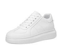YAPAZULU Chaussures de Marche Blanches pour Homme Baskets Montantes Style Couple Sneakers Décontractées avec Semelle +10cm Design Épuré et Élégant Amorti Souple Chaussures de Loisir