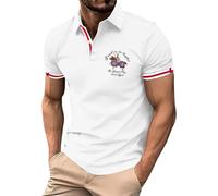YAPAZULU Chevalier de Saint-Georges classique poloShirt Imprimé 3D pour homme St Georges Day t shirt à Manches Courtes col Boutonné Respirant Léger pour Printemps-Été Fête tennis golf business