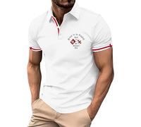 YAPAZULU Chevalier de Saint-Georges classique poloShirt Imprimé 3D pour homme St Georges Day t shirt à Manches Courtes col Boutonné Respirant Léger pour Printemps-Été Fête tennis golf business