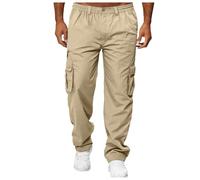 YAPAZULU Pantalon Homme Tissu Tissé Multi-Poches Coupe Ample