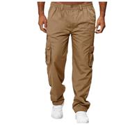 YAPAZULU Pantalon Homme Tissu Tissé Multi-Poches Coupe Ample