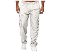 YAPAZULU Pantalon Homme Tissu Tissé Multi-Poches Coupe Ample