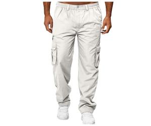 YAPAZULU Pantalon Homme Tissu Tissé Multi-Poches Coupe Ample