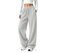 YAPAZULU Pantalon Large Femme Texturé Gaufré Taille Élastique | Cordon long Coupe Ample Poche Latérale Tricoté Sportif Renforcé Technique Pantalon D'Hiver Chaud Vacances Assemblé