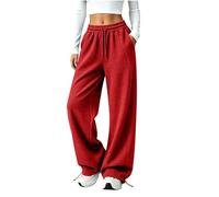 YAPAZULU Pantalon Large Femme Texturé Gaufré Taille Élastique | Cordon long Coupe Ample Poche Latérale Tricoté Sportif Renforcé Technique Pantalon D'Hiver Chaud Vacances Assemblé
