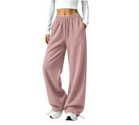 YAPAZULU Pantalon Large Femme Texturé Gaufré Taille Élastique | Cordon long Coupe Ample Poche Latérale Tricoté Sportif Renforcé Technique Pantalon D'Hiver Chaud Vacances Assemblé