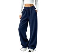 YAPAZULU Pantalon Large Femme Texturé Gaufré Taille Élastique | Cordon long Coupe Ample Poche Latérale Tricoté Sportif Renforcé Technique Pantalon D'Hiver Chaud Vacances Assemblé