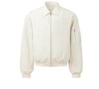 YAPAZULU Veste Homme col Rabattu Blouson Aviateur Oversize Veste Décontractée Couple Blouson Bomber Unisexe Blousons de Vol Casual Manteau Homme Mode Manteau Courte Zippée Blousons D'extérieur