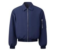 YAPAZULU Veste Homme col Rabattu Blouson Aviateur Oversize Veste Décontractée Couple Blouson Bomber Unisexe Blousons de Vol Casual Manteau Homme Mode Manteau Courte Zippée Blousons D'extérieur