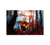 YAPING Art mural Anime Girl Dancing in The Forest Living Room 60 x 90 cm
