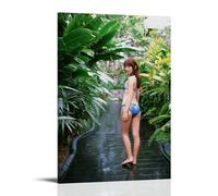 YAPING Art mural Model Girl Standing in The Back Garden Living Room 50 x 75 cm