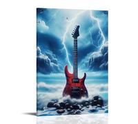 YAPING The Guitar on The Sea Was Struck by Lightning Canvas Print 50 x 75 cm