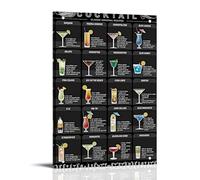 YAPING Twenty Tableau mural moderne recette de cocktail classique pour la maison, cuisine, dortoir, chambre d'enfant, 30 x 45 cm