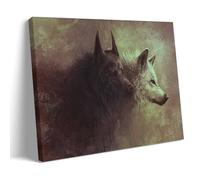 YAPING Two Black and White Wolves Art Poster Moderne Maison Cuisine Dormitory Enfants Chambre Murale 30 x 45 cm