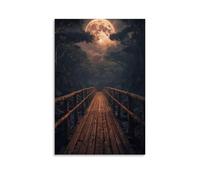 YAPING Wooden Boardwalk Under The Moonlight Porch, 20 x 30 cm