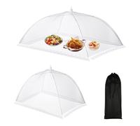 YapitHome 2 Pièces Cloche Fromage Pliante,Couvercle Housses pour Aliments Pop-up en Maille,Cloche Alimentaire Pliables avec Sac de Rangement pour Nourriture,Fruits,Barbecue
