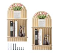 YapitHome 2 Pièces Murale Étagère,Tablette Murale Bois,Longue en Bois Étagère pour Cuisine,Salon,Chambre à Coucher,Salle de Bain