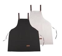 YapitHome 2 Pièces Tablier Noir et Blanc,Réglable Cuisson à Domicile Tabliers,Tabliers Toile avec 2 Poche pour Restaurant,Pâtisserie,Cuisine Familial,Barbecue,Café