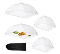 YapitHome 4 Pièces Cloche a Fromage Pliante,Anti-Mouche Couvercle de Nourriture en Maille,Cloche Alimentaire Pliable en Maille avec Sac de Rangement pour Nourriture,Fruits,Barbecue