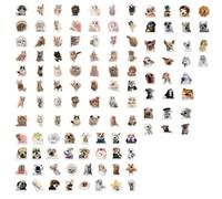 YAPKOLV 120 Pièces Stickers Drôles Chat/Chien Meme, Idéal pour Adultes et Enfants, Autocollants pour Voiture, Ordinateur Portable, Skateboard, Vélo, Scooter, Moto, PC (A)