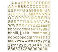 YAPKOLV 2 Feuilles Autocollants Lettres Résine 3D Mini Alphabet A-Z/a-z/0-9 Brillance Métallique Majuscules pour Résine, Ongles, Scrapbooking (3mm) (doré)