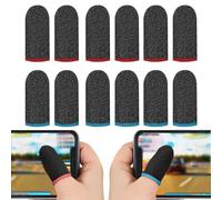 YAPKOLV Bouchons pour Doigts de Jeu, 12 Pièces, Résistants à la Transpiration, Respirants, Ultra-Minces, Écran Tactile, Fibre d'Argent, Gaming Finger Sleeves Adaptés à Tous les Appareils