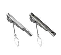 YAPKOLV Lot de 2 Épingles à Cravates pour Hommes, Clip de Cravate en Laiton Poli, Épingle à Cravate, Argent