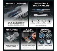 YAPKOLV Pâte Thermique Ultra-performante (8 g), élevée, Longue durée, Non Conductrice, Capacitive, pour CPU, Consoles, GPU, Laptops, Processeurs