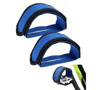 YAPKOLV Sangles Pédale Vélo/Cale-Pieds - Lot de 2 Nylon Bleu, Antidérapantes & Réglables pour VTT, Vélo d'Appartement, Route. Contrôle Sécurisé.