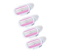 YAPKOLV Venus Pack de 4 Lames de Rasoir Femme, 3 Lames Entourées de Coussinets Protecteurs, S'adaptent aux Contours du Corps, Compatibles avec Rasoirs Venus Femme (Rose)