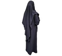 Yaqeen Abaya + Khimar - Ensemble long hijab musulman - Avec diamants - Coupe triangle - Robe de prière, Noir , Onesize ( Uk ize 6 - 12)