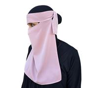 Yaqeen Hijab Niqab Voile pour le visage Jilbab Abaya Khimar Écharpe de tête en une pièce Écharf islamique idéal Madrassa Mosquée Ramadan Aïd Mariage Quotidien, rose, Taille unique