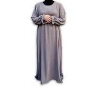 Yaqeen Jazz Abaya avec poches latérales Muslimah Maxi robe islamique de prière Idéale Décontractée/Mosquée/Madrassa/Ramadan/Aïd/Hajj/Umrah, taupe, taille unique