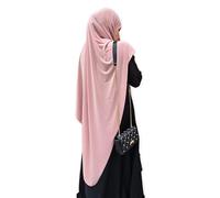Yaqeen Jersey Khimar Hijab long pour musulmans, coupe diamant, foulard, lycra, robe de prière, écharpes musulmanes, rose, taille unique