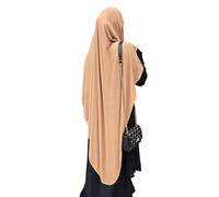 Yaqeen Jersey Khimar Hijab long pour musulmans, coupe diamant, foulard, lycra, robe de prière, écharpes musulmanes, moka, taille unique