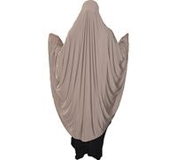 Yaqeen Khimar de prière une pièce en lycra extensible, taille XL, beige, XL
